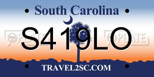 S419LO South Carolina License Plate