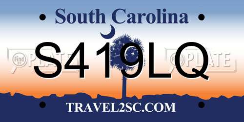 S419LQ South Carolina License Plate