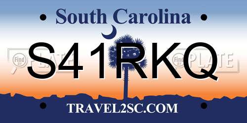 S41RKQ South Carolina License Plate
