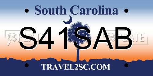 S41SAB South Carolina License Plate