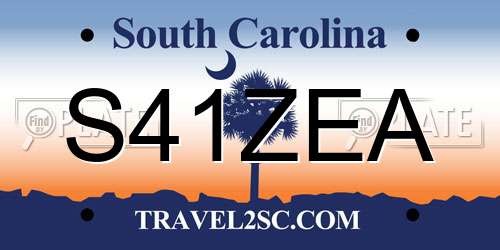 S41ZEA South Carolina License Plate