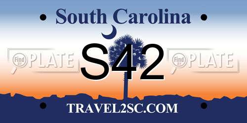 S42 South Carolina License Plate