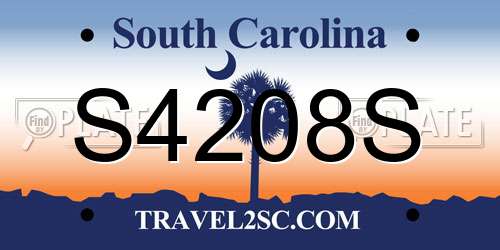 S4208S South Carolina License Plate