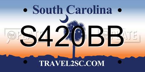 S420BB South Carolina License Plate