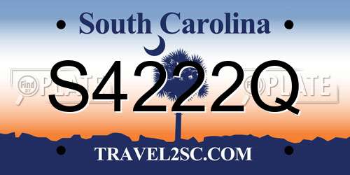 S4222Q South Carolina License Plate