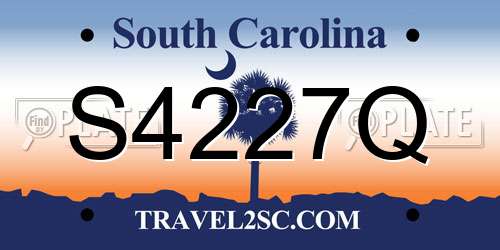 S4227Q South Carolina License Plate