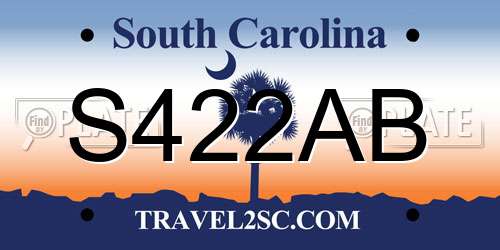 S422AB South Carolina License Plate