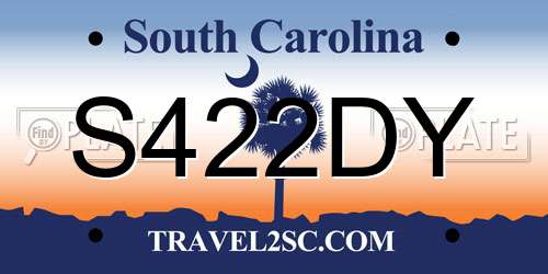 S422DY South Carolina License Plate