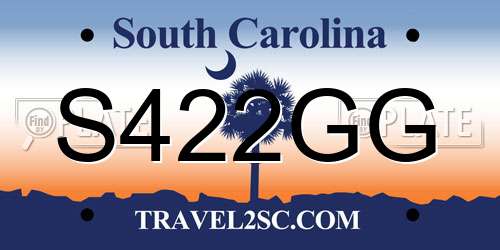 S422GG South Carolina License Plate