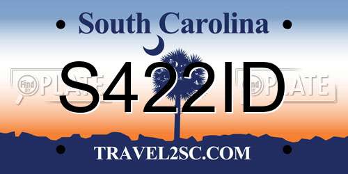 S422ID South Carolina License Plate