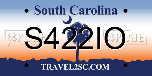 S422IO South Carolina License Plate