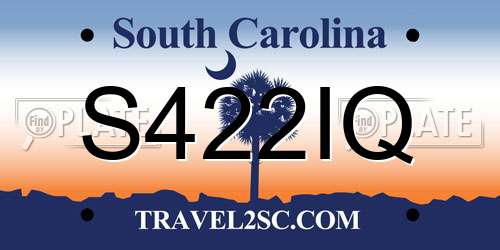 S422IQ South Carolina License Plate