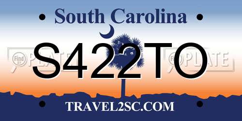 S422TO South Carolina License Plate