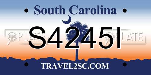 S4245I South Carolina License Plate