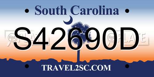 S42690D South Carolina License Plate