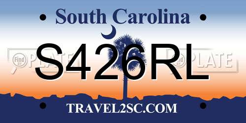 S426RL South Carolina License Plate