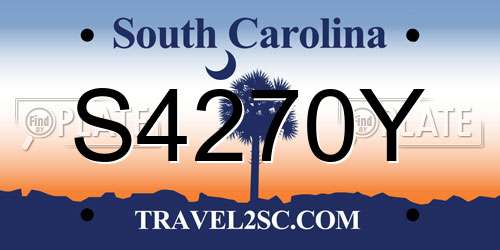 S4270Y South Carolina License Plate