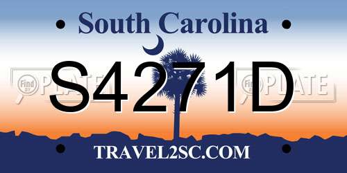 S4271D South Carolina License Plate