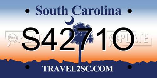 S4271O South Carolina License Plate