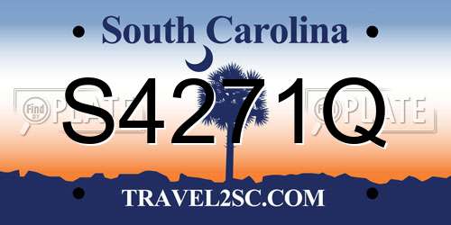 S4271Q South Carolina License Plate