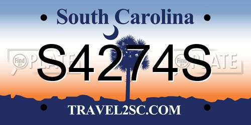 S4274S South Carolina License Plate