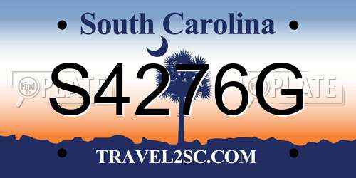 S4276G South Carolina License Plate