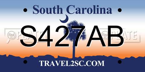 S427AB South Carolina License Plate