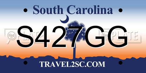 S427GG South Carolina License Plate