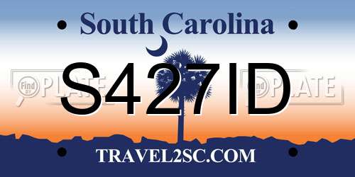 S427ID South Carolina License Plate