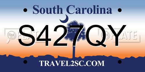 S427QY South Carolina License Plate