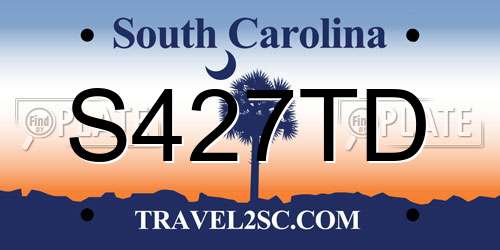 S427TD South Carolina License Plate