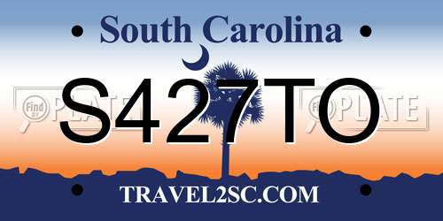 S427TO South Carolina License Plate