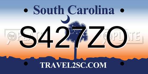 S427ZO South Carolina License Plate