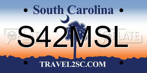 S42MSL South Carolina License Plate