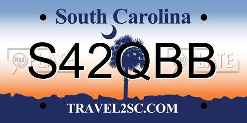 S42QBB South Carolina License Plate