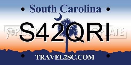 S42QRI South Carolina License Plate