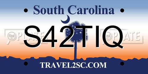 S42TIQ South Carolina License Plate