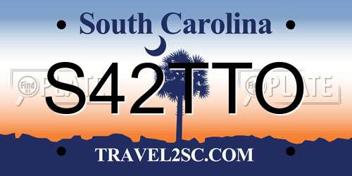 S42TTO South Carolina License Plate