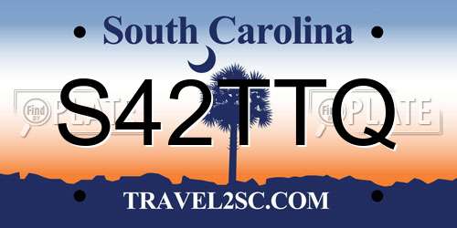 S42TTQ South Carolina License Plate
