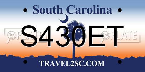 S430ET South Carolina License Plate