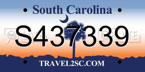 S437339 South Carolina License Plate