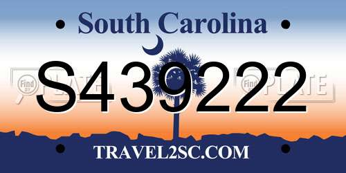 S439222 South Carolina License Plate