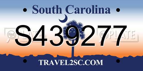S439277 South Carolina License Plate