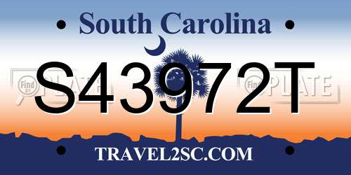 S43972T South Carolina License Plate