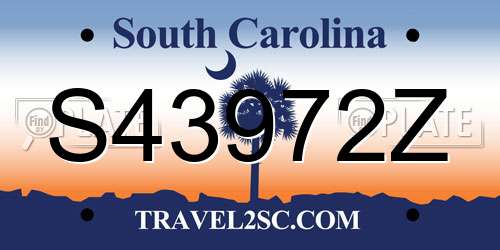 S43972Z South Carolina License Plate