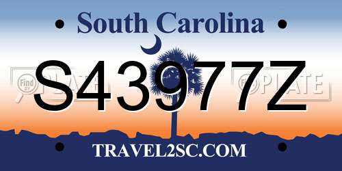 S43977Z South Carolina License Plate