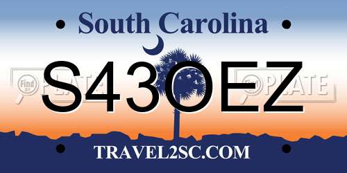 S43OEZ South Carolina License Plate