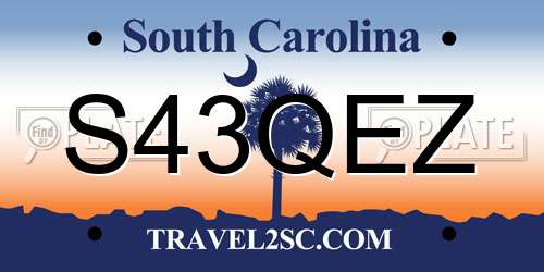 S43QEZ South Carolina License Plate