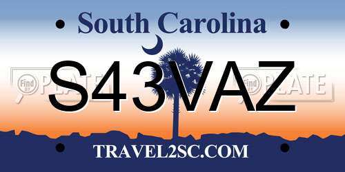 S43VAZ South Carolina License Plate