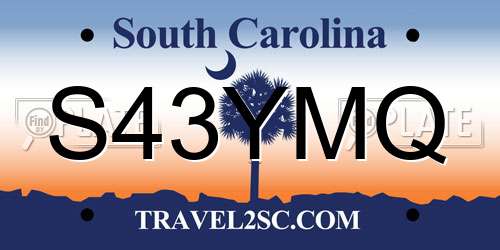 S43YMQ South Carolina License Plate
